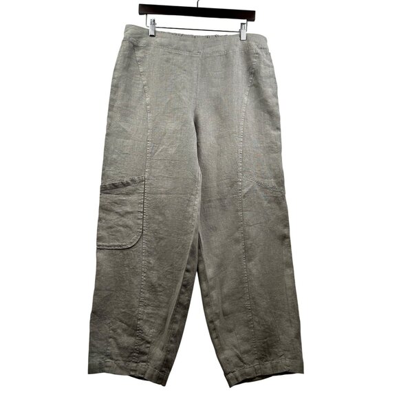 Cut Loose Spring Summer Linen Lounge Pants Gray Wide Leg Sz Medium - Picture 4 of 9